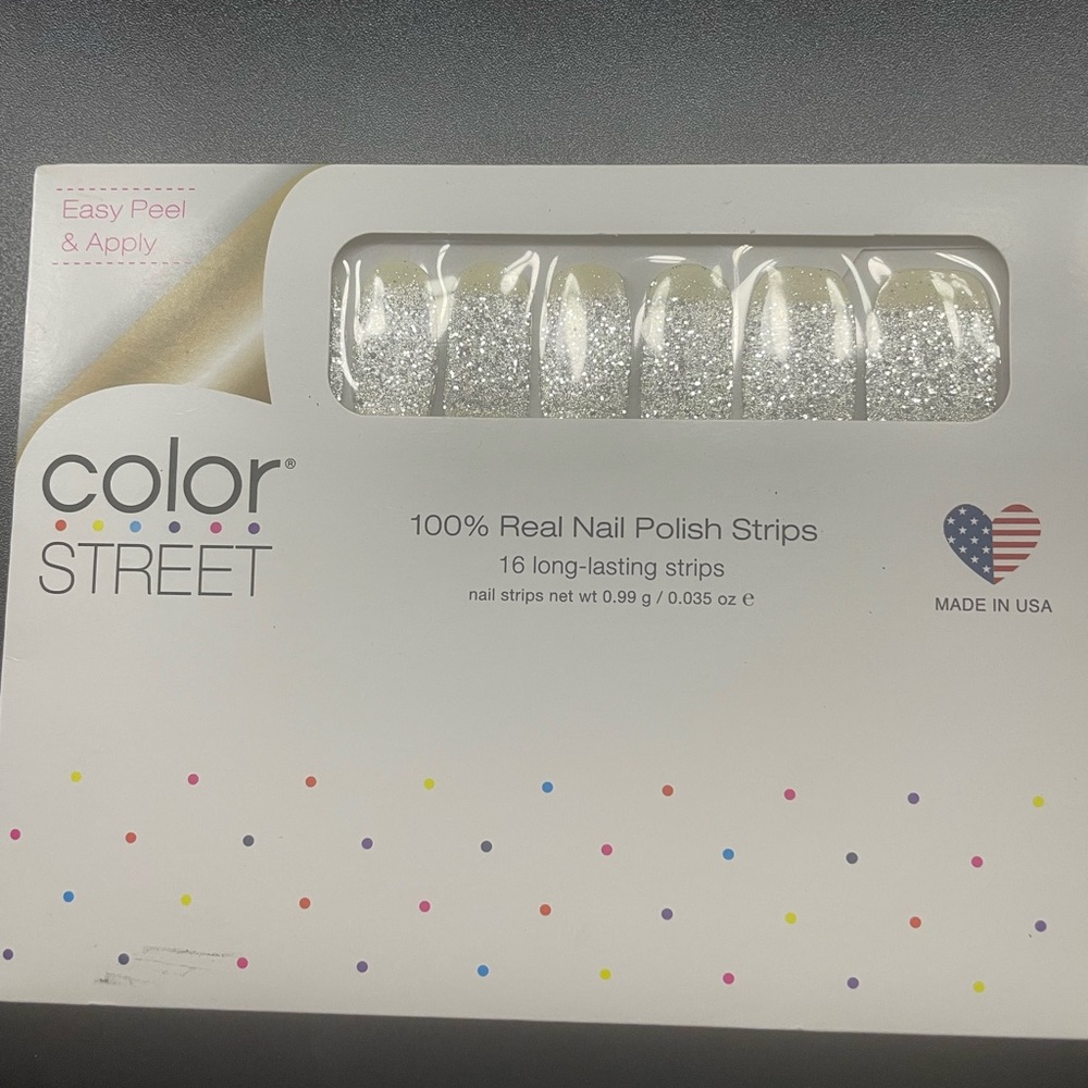 Color Street Sparkling Silver Nail Strips